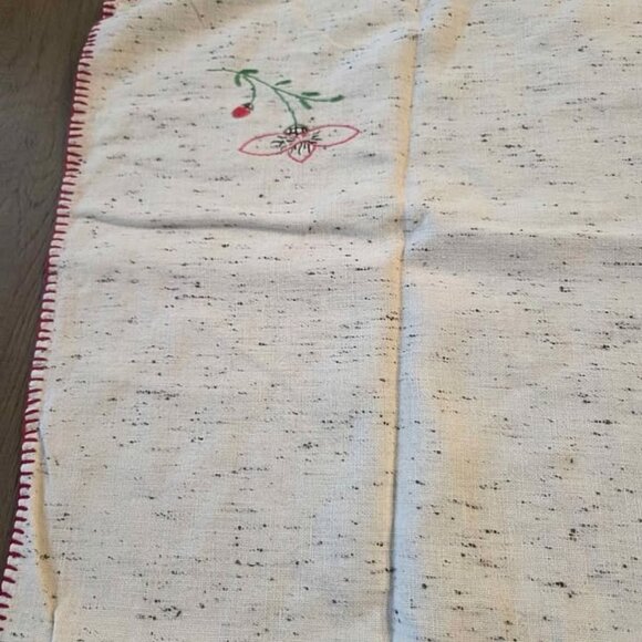 Vintage table square off white with red details - Picture 4 of 7